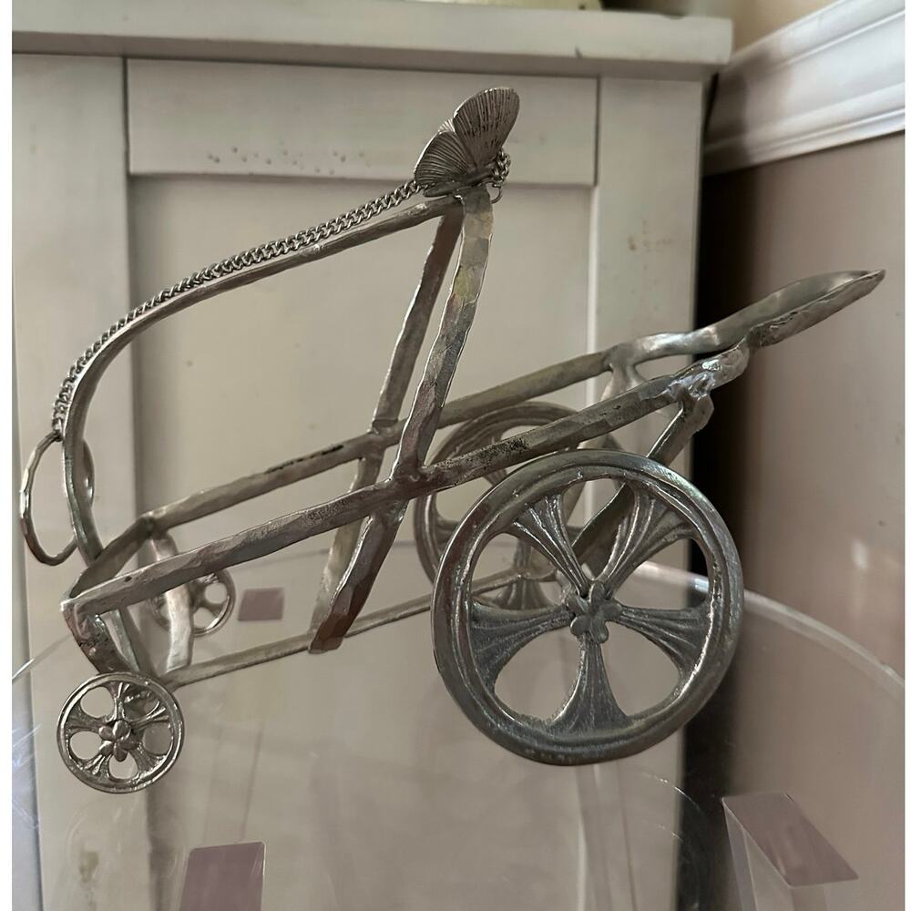 Vintage Michale Aram Wine holder carriage silver butterfly rare